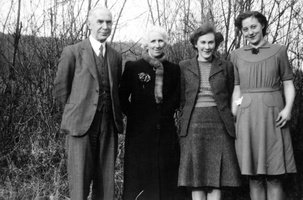 Doris with parents and cousin Sheila Allott, c. 1942