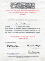 Doris Snell - Examination in Typewriting Intermediate Stage
