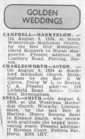 Golden Wedding announcement -  Eleanor Snell and Henry Snell